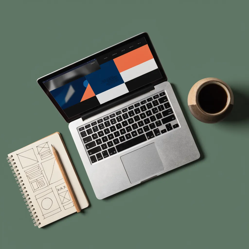 A laptop showing a clean website layout